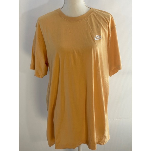 Nike Essential Logo Tee Soft Golden Yellow Relaxed Streetwear Basic XXL - Picture 3 of 4